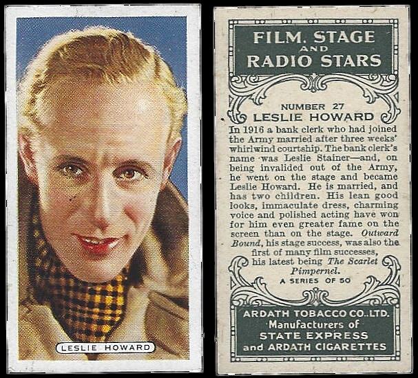 Leslie Howard cigarette card