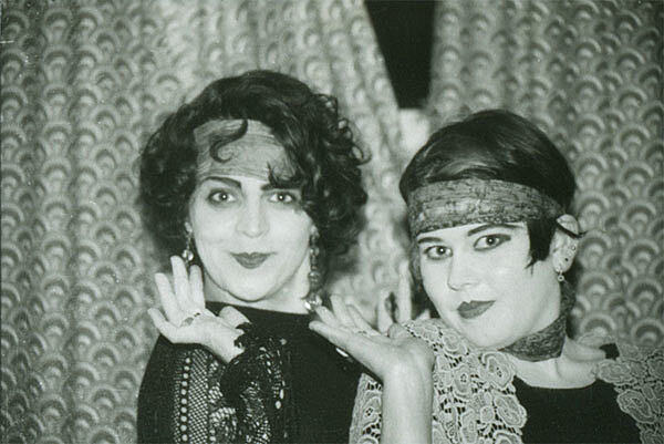 Clare and Betty | Black & white photograph in Limerick flat - 1990