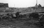 Man chopping wood | B&W photograph - 1990