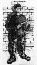 On patrol - Charcoal drawing - 1990