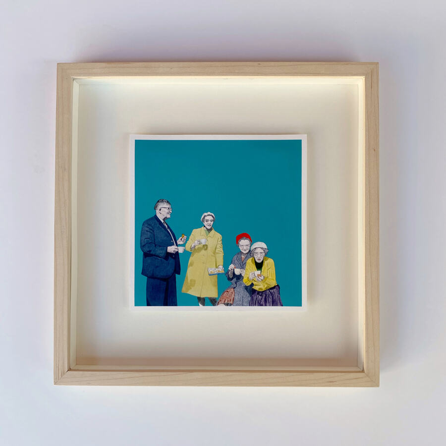 Tea cake & headscarves - Tea & cake framed