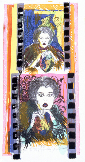 The clutch of the coloured handbag