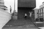 The boys on the steps, Smithfield Square | B&W photograph
