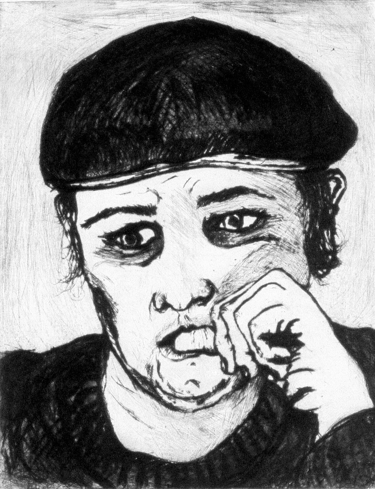 Thinking about the job | Drypoint print - 1990