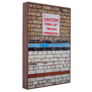 Caution | Colour photograph in walnut box frame