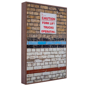 Caution | Colour photograph in walnut box frame